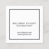 Zwart-wit modern monogram vierkante visitekaartje (Achterkant)