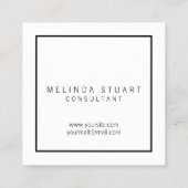 Zwart-wit modern monogram vierkante visitekaartje (Achterkant)