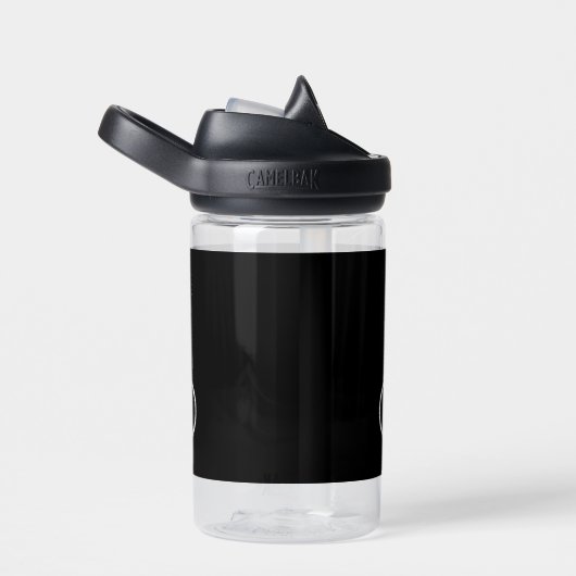 Zwart-wit modern monogram waterfles (Rechts)