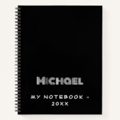 Zwart wit modern notitieboek (Voorkant)