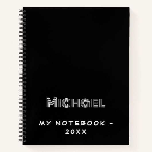 Zwart wit modern notitieboek (Voorkant)