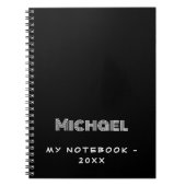 Zwart wit modern notitieboek (Voorkant)