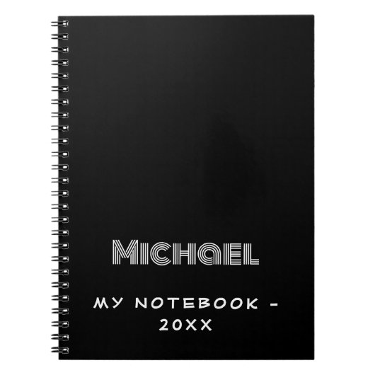 Zwart wit modern notitieboek (Voorkant)