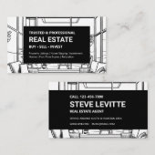 Zwart-wit modern onroerend goed visitekaartje (Voorkant / Achterkant)