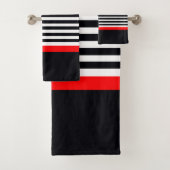 Zwart-wit modern ontworpen bad handdoek (Insitu)