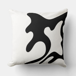 Zwart-wit Modern Organisch Abstract golvend Kussen