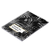 Zwart-wit, modern palm lederen patroon notitieboek (Linkerzijde)