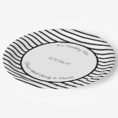 Zwart-wit modern papieren bordje (Gekanteld)