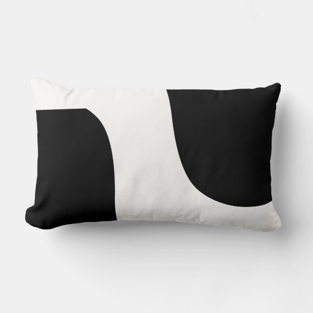 zwart-wit modern patroon kussen (Voorkant)