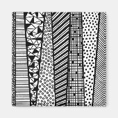 Zwart-wit - modern patroon magneet (Voorkant)