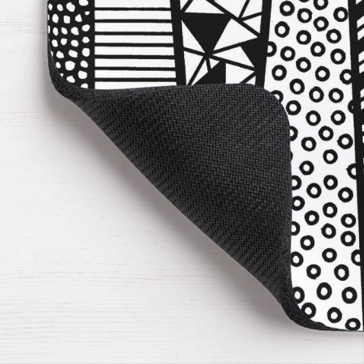 Zwart-wit - modern patroon muismat (Hoek)
