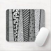 Zwart-wit - modern patroon muismat (Met muis)