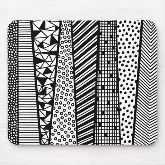 Zwart-wit - modern patroon muismat (Voorkant)