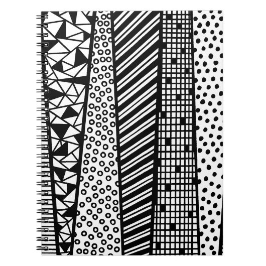Zwart-wit - modern patroon notitieboek (Voorkant)
