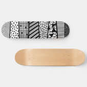Zwart-wit - modern patroon persoonlijk skateboard (Horizontaal)