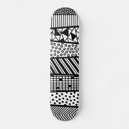 Zwart-wit - modern patroon persoonlijk skateboard (Voorkant)