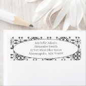 Zwart & Wit Modern Patroon Retouradres Labels (Insitu)