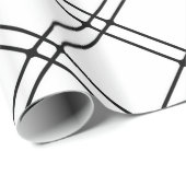 Zwart-wit, modern patroonpatroon cadeaupapier (Rol Hoek)