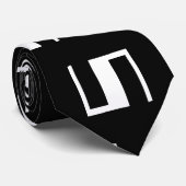 Zwart-wit Modern Pattern Designer Stropdas (Opgerold)