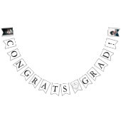 Zwart Wit Modern Photo Afstuderen Bunting Banner (Alle)