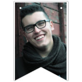 Zwart Wit Modern Photo Afstuderen Bunting Banner (Eerste vlag)