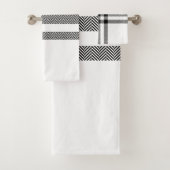 Zwart-wit Modern Plaid Bad Handdoek (Insitu)
