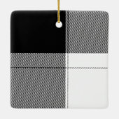 Zwart Wit Modern Plaid Monogram Initialen Chic Keramisch Ornament (Achterkant)