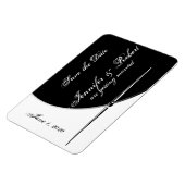 Zwart Wit Modern Posh Bruiloft Save the Date Magneet (Linkerzijde)