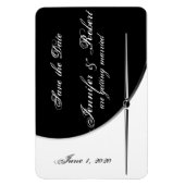 Zwart Wit Modern Posh Bruiloft Save the Date Magneet (Verticaal)