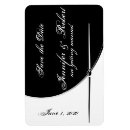 Zwart Wit Modern Posh Bruiloft Save the Date Magneet