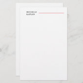 Zwart-wit Modern Professional Exclusief Briefpapier (Voorkant / Achterkant)