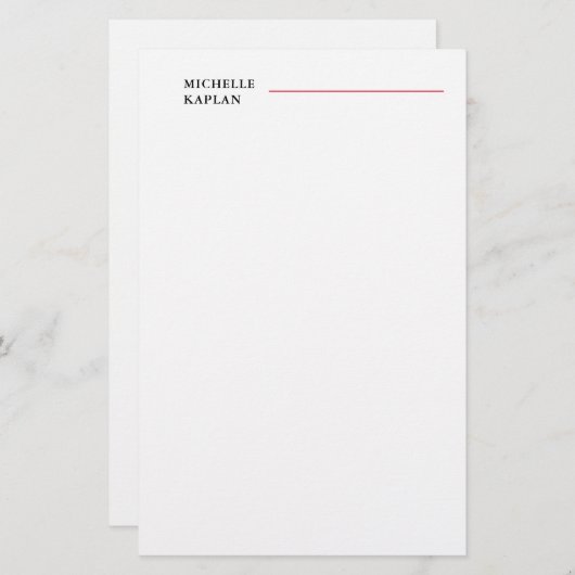 Zwart-wit Modern Professional Exclusief Briefpapier (Voorkant / Achterkant)