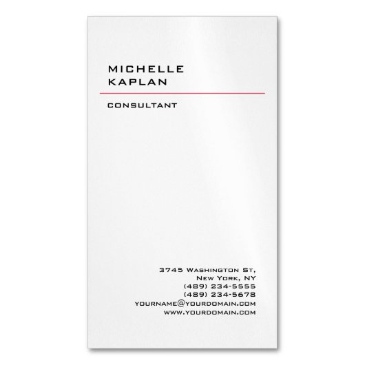 Zwart-wit Modern Professional Exclusief Magnetisch Visitekaartje (Voorkant Verticaal)