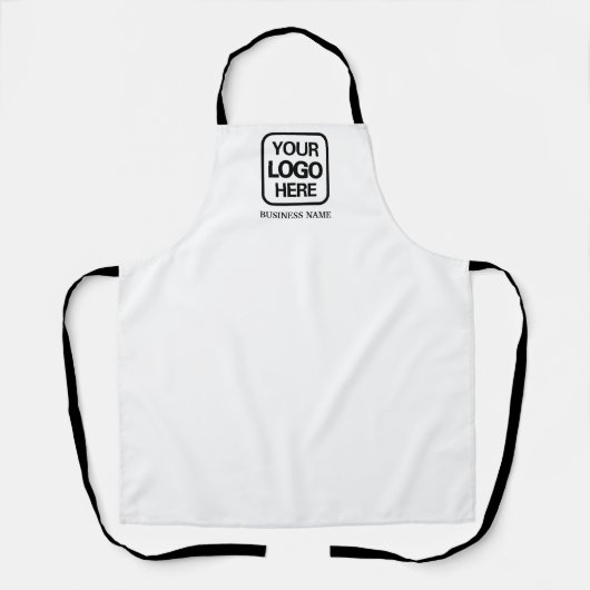 Zwart-wit Modern Professioneel Bedrijf Logo Schort (Voorkant)