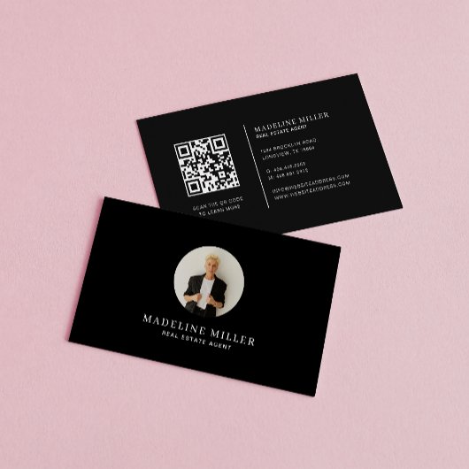 Zwart Wit Modern Professioneel Vastgoed Foto Visitekaartje
