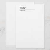 Zwart & Wit Modern Professionele Exclusieve Briefpapier (Voorkant / Achterkant)