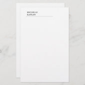 Zwart & Wit Modern Professionele Exclusieve Briefpapier (Voorkant / Achterkant)