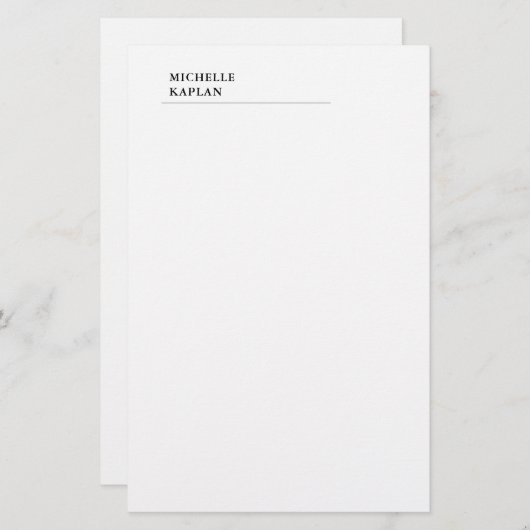Zwart & Wit Modern Professionele Exclusieve Briefpapier (Voorkant / Achterkant)