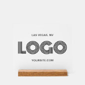 Zwart-wit Modern Rechthoekig Logo Acryl Bord (Voorkant)