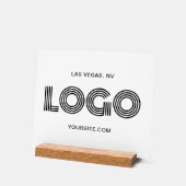 Zwart-wit Modern Rechthoekig Logo Acryl Bord (Hoek)