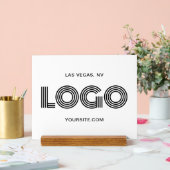 Zwart-wit Modern Rechthoekig Logo Acryl Bord (Huwelijk)