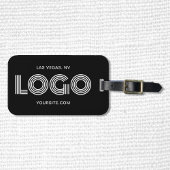 Zwart-wit Modern Rechthoekig Logo Bagagelabel