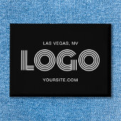 Zwart-wit Modern Rechthoekig Logo Button