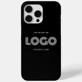 Zwart-wit Modern Rechthoekig Logo iPhone 15 Pro Max Hoesje