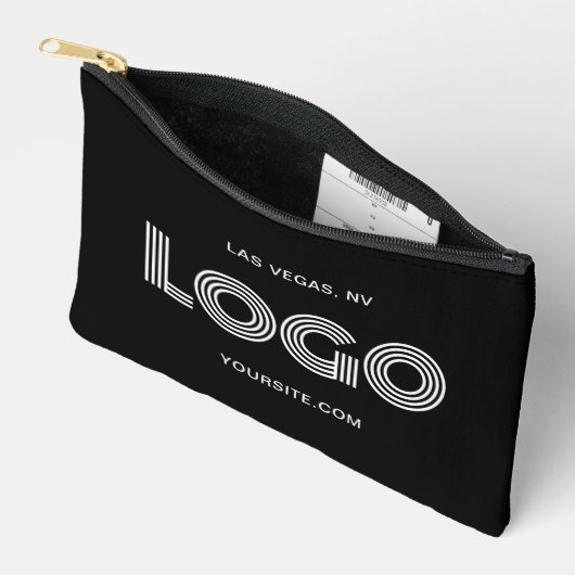 Zwart-wit Modern Rechthoekig Logo Etui (Open)