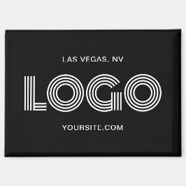 Zwart-wit Modern Rechthoekig Logo Magneet