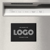 Zwart-wit Modern Rechthoekig Logo Magneet (Insitu (Vaatwasser))