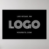 Zwart-wit Modern Rechthoekig Logo Poster (Voorkant)