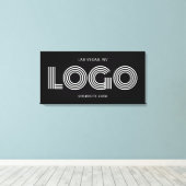Zwart-wit Modern Rechthoekig Logo Promo Canvas Afdruk (Insitu (Houten vloer))