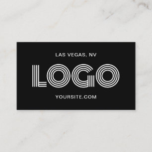 Zwart-wit Modern Rechthoekig Logo Visitekaartje